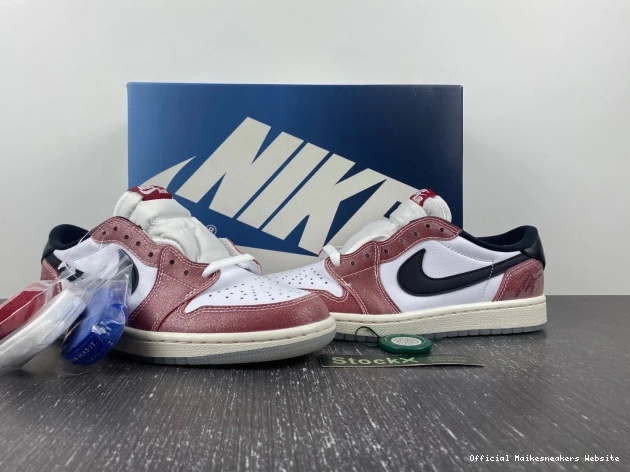 Official Maikesneakers FN0432-017 1 ROOM AIR LOW OG BLACK' X 'RED TROPHY JORDAN 0818